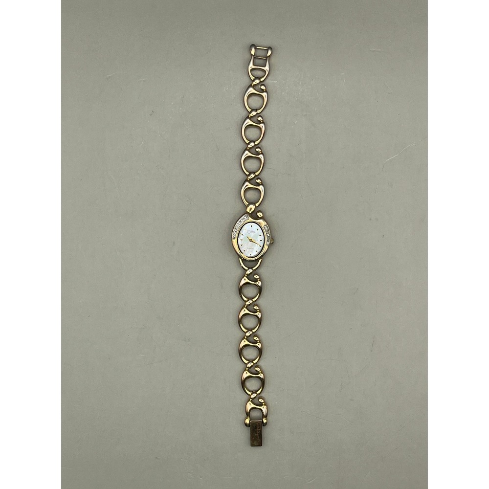 Colibri Janel Russell Mother Child Watch Gold Tone MOP Dial MCW-90048 Untested